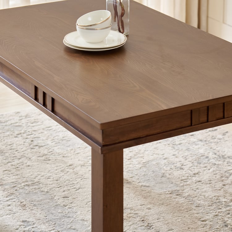 Trio Solid Wood 4-Seater Dining Set with Chairs and Bench - Walnut
