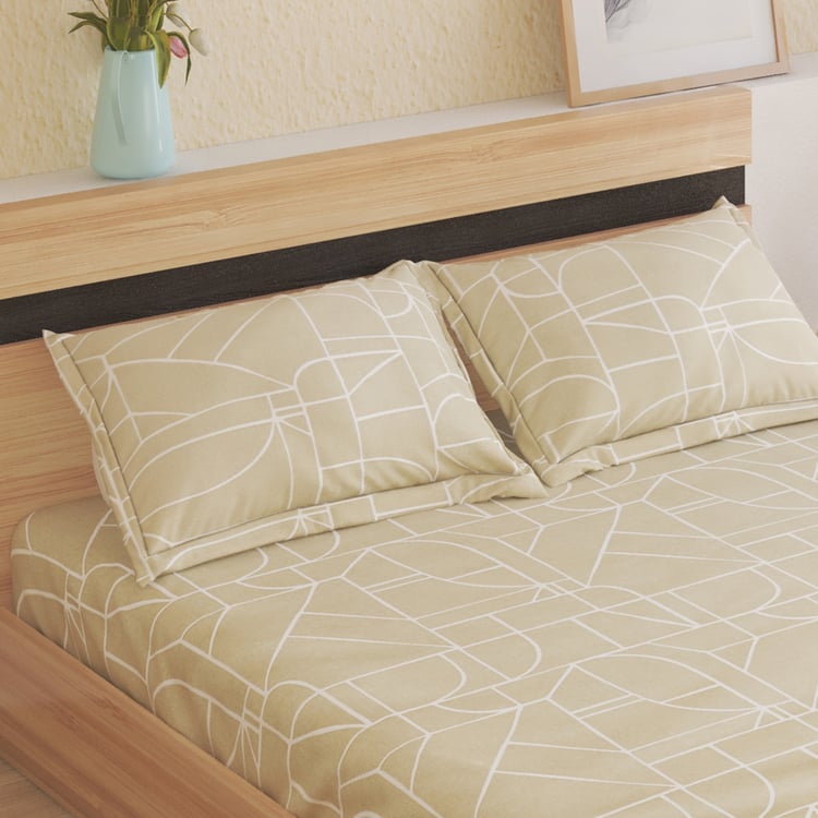 Anagha Chester Cotton 144TC Printed 3Pcs Queen Bedsheet Set