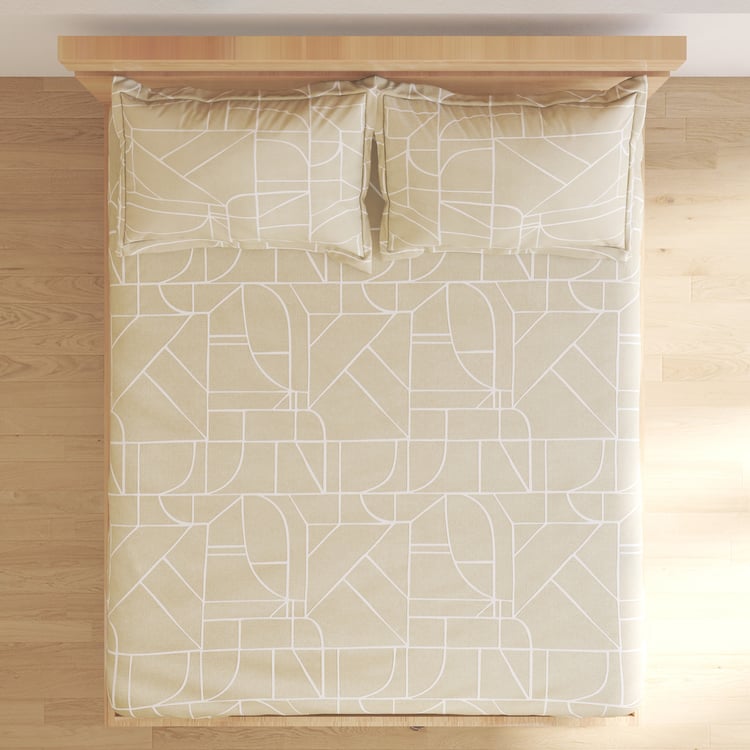 Anagha Chester Cotton 144TC Printed 3Pcs Queen Bedsheet Set