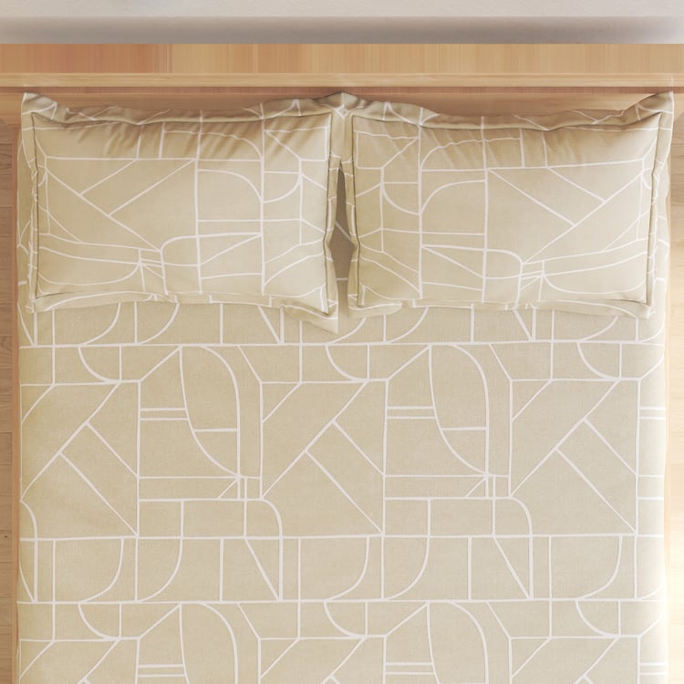 Anagha Chester Cotton 144TC Printed 3Pcs Queen Bedsheet Set