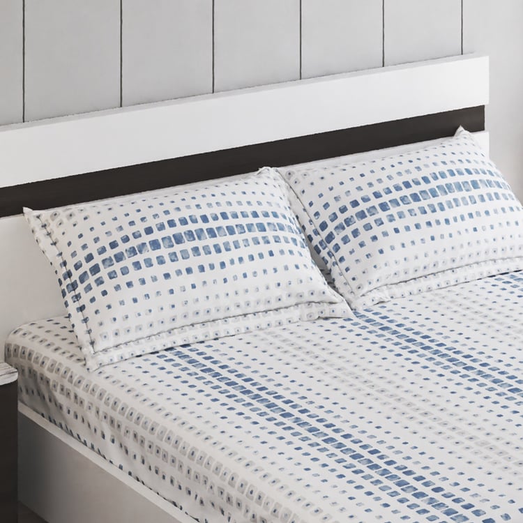 Ezra Elena Dusky Cotton 144TC Printed 3Pcs Queen Bedsheet Set