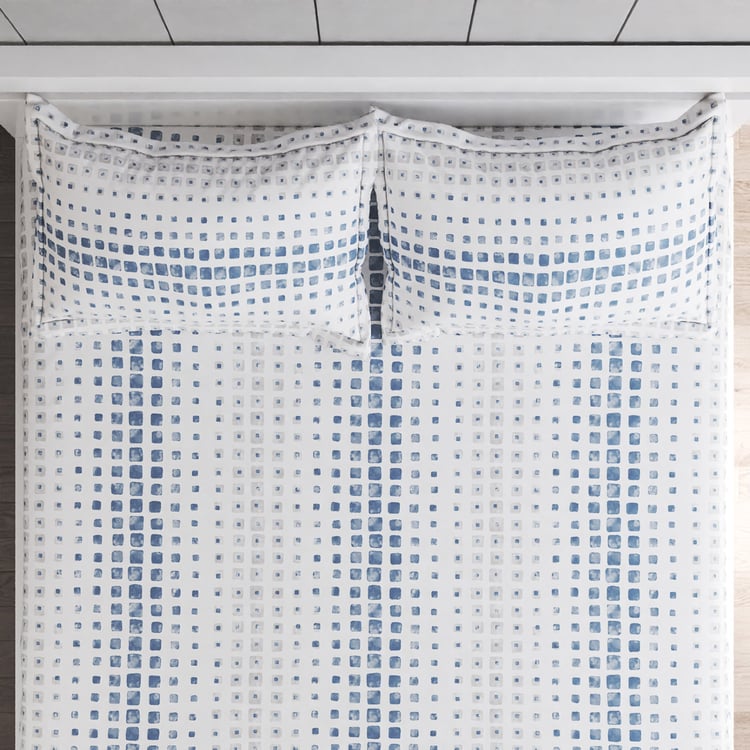 Ezra Elena Dusky Cotton 144TC Printed 3Pcs Queen Bedsheet Set