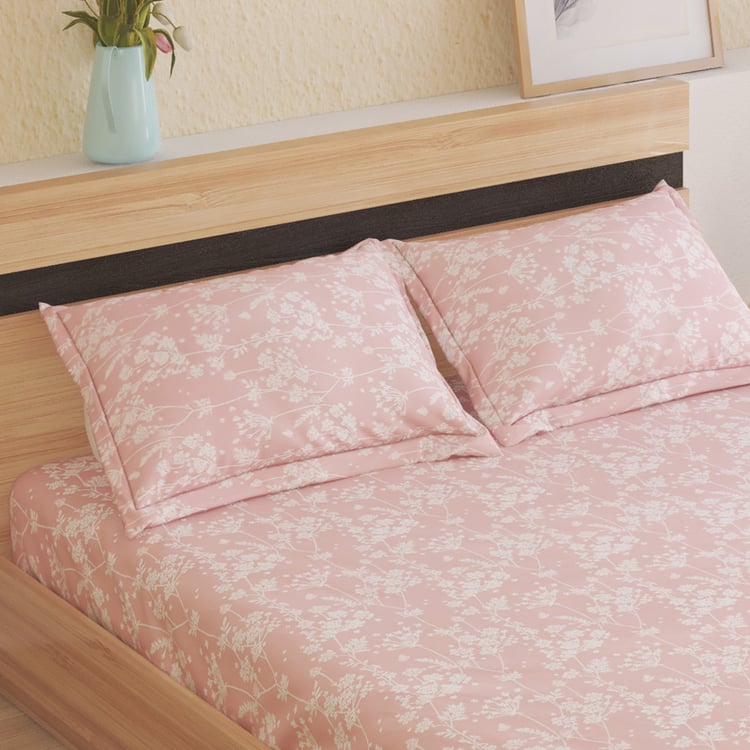 Ezra Silvertree Cotton 144TC Printed 3Pcs Queen Bedsheet Set