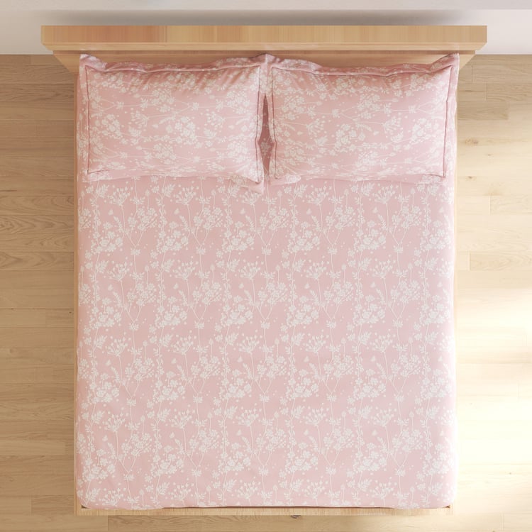 Ezra Silvertree Cotton 144TC Printed 3Pcs Queen Bedsheet Set