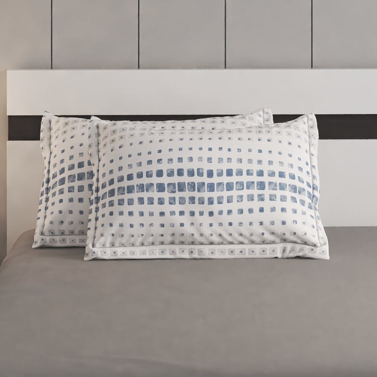 Ezra Elena Dusky Set of 2 Cotton Printed Pillow Covers - 70x45cm