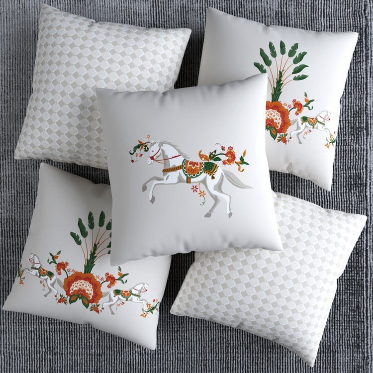 Vera Caballo Set of 5 Printed Cushion Covers - 40x40cm