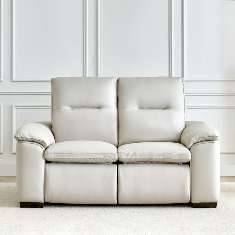 Angelo Half Leather 2-Seater Electric Recliner - Grey