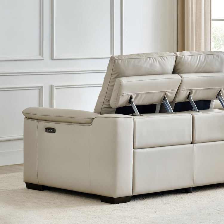 Angelo Half Leather 2-Seater Electric Recliner - Grey