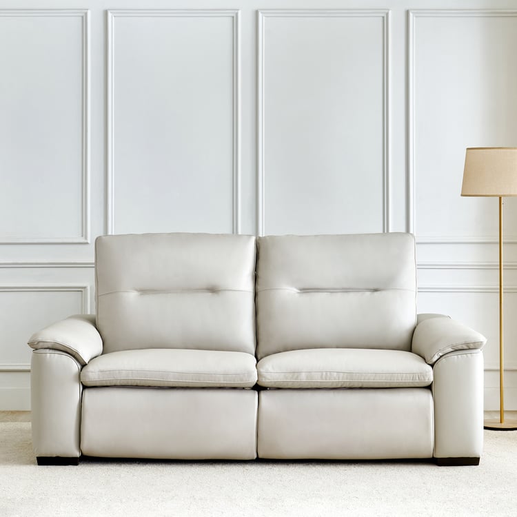 Angelo Half Leather 3-Seater Electric Recliner - Grey