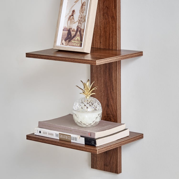 Virgo Agnes 4-Tier Corner Shelf - Brown