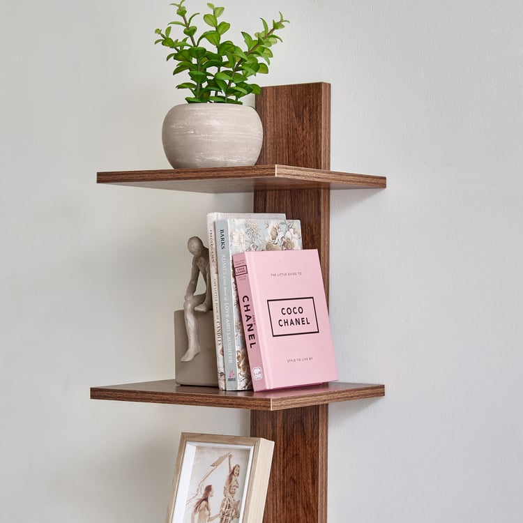Virgo Agnes 4-Tier Corner Shelf - Brown