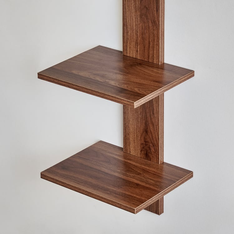 Virgo Agnes 4-Tier Corner Shelf - Brown