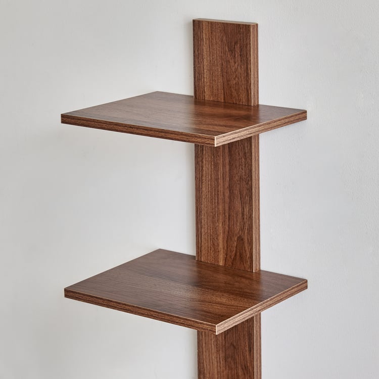 Virgo Agnes 4-Tier Corner Shelf - Brown