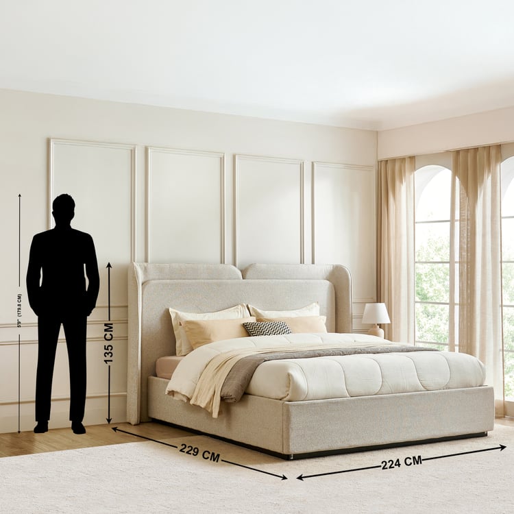 Saga King Bed - Beige