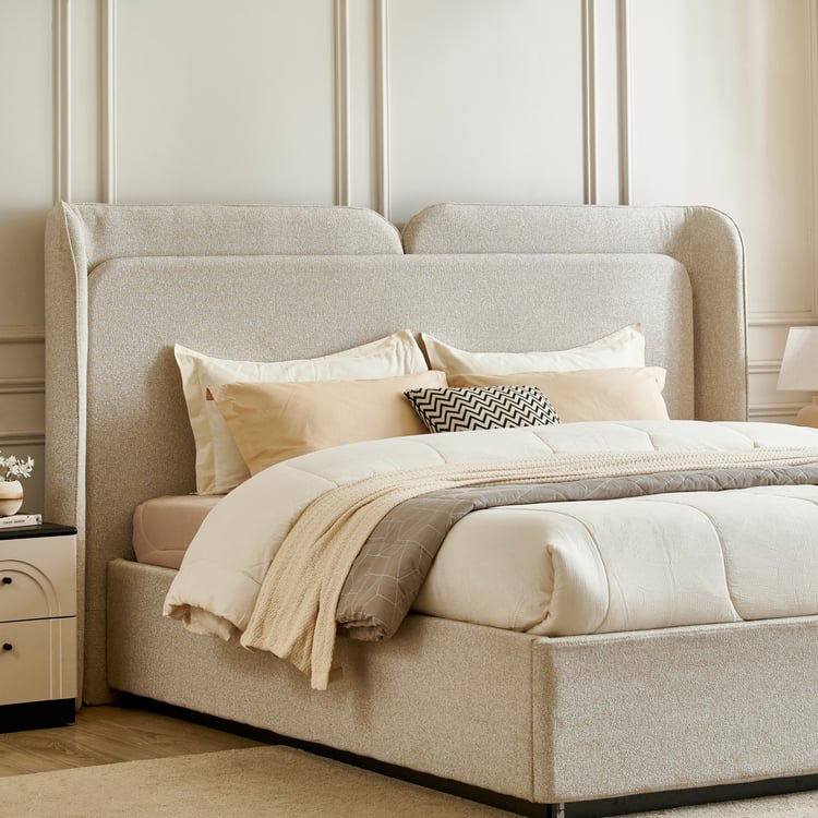 Saga King Bed - Beige