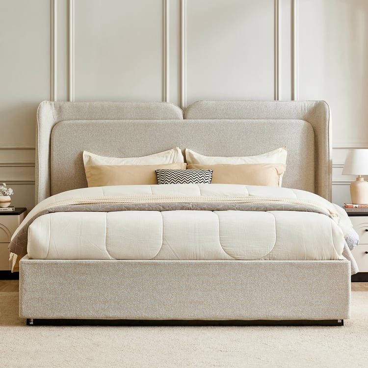 Saga Queen Bed - Beige
