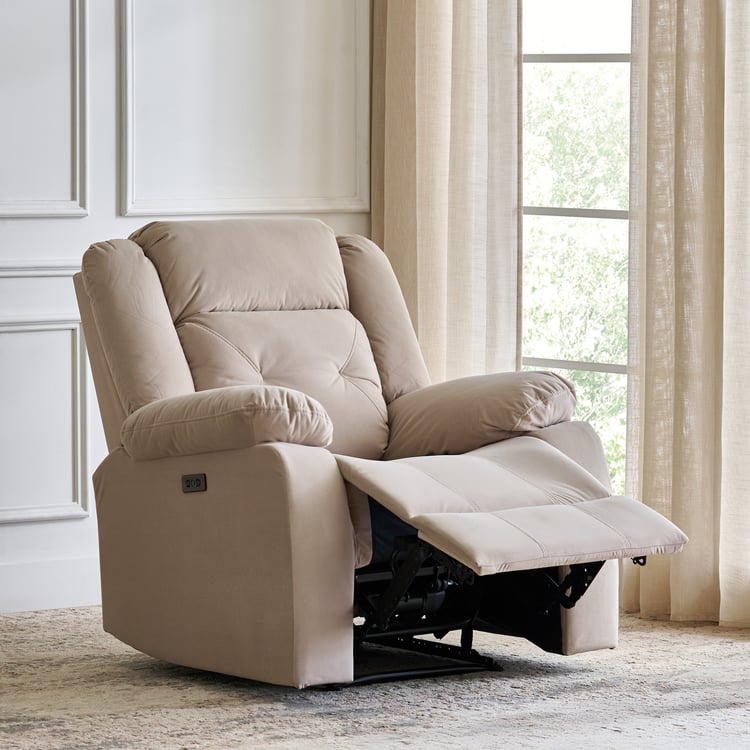 Helios Acropolis Fabric 1-Seater Electric Recliner - Greige
