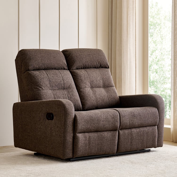 Helios Toledo Fabric 2-Seater Recliner - Brown