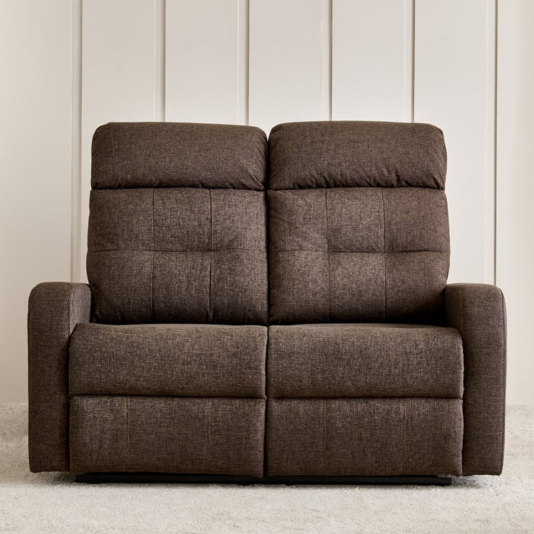 Helios Toledo Fabric 2-Seater Recliner - Brown