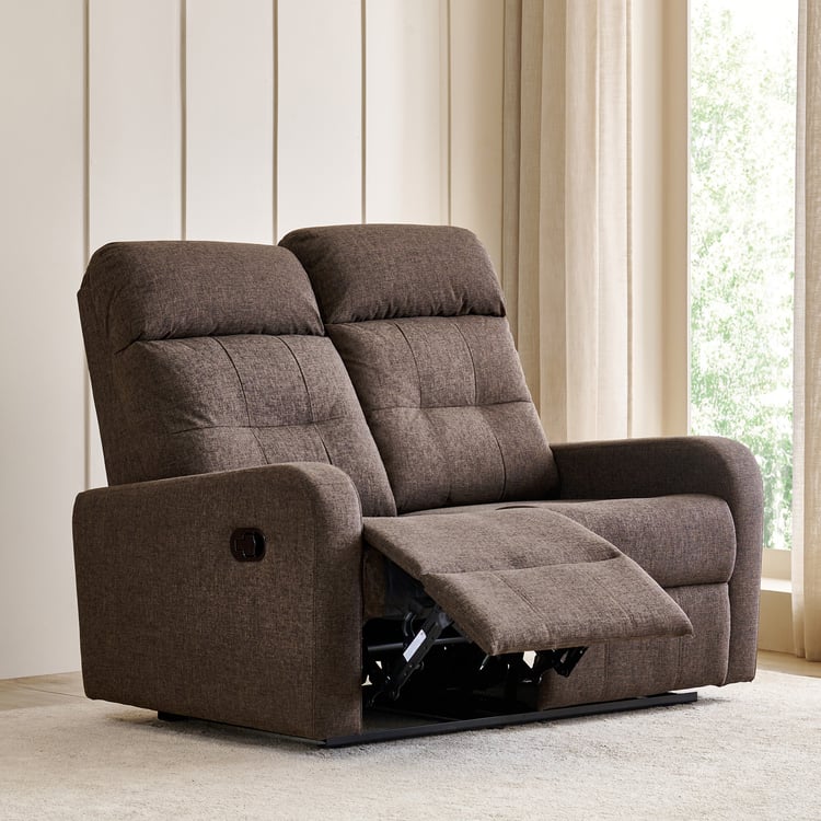 Helios Toledo Fabric 2-Seater Recliner - Brown