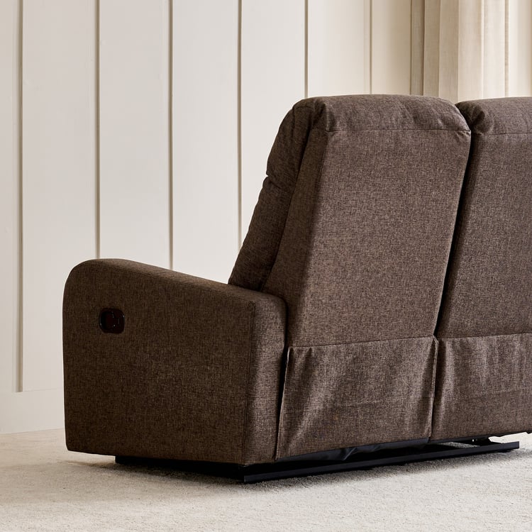 Helios Toledo Fabric 2-Seater Recliner - Brown
