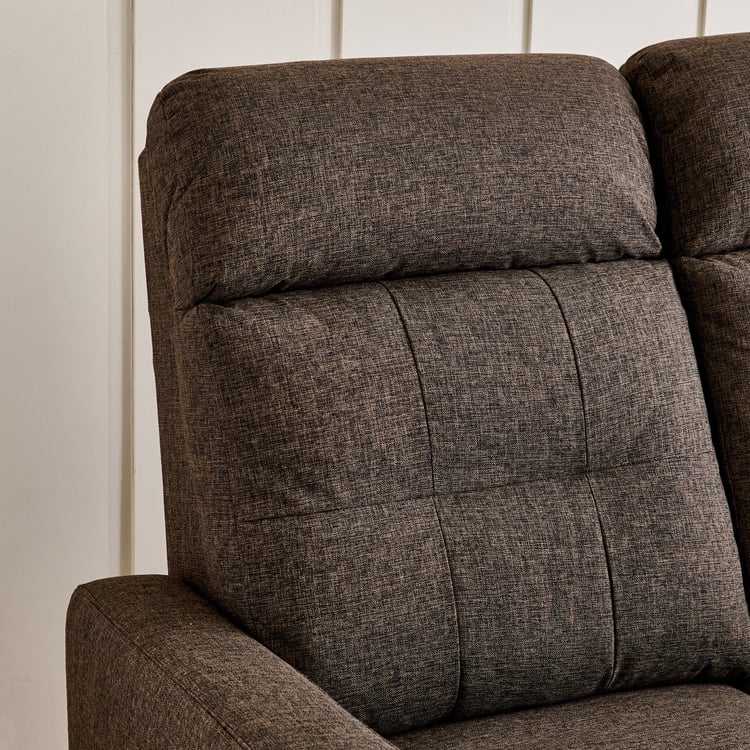 Helios Toledo Fabric 2-Seater Recliner - Brown