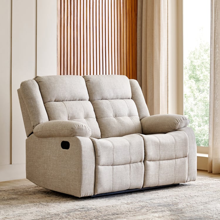 Helios Zurich Fabric 2-Seater Recliner - Beige