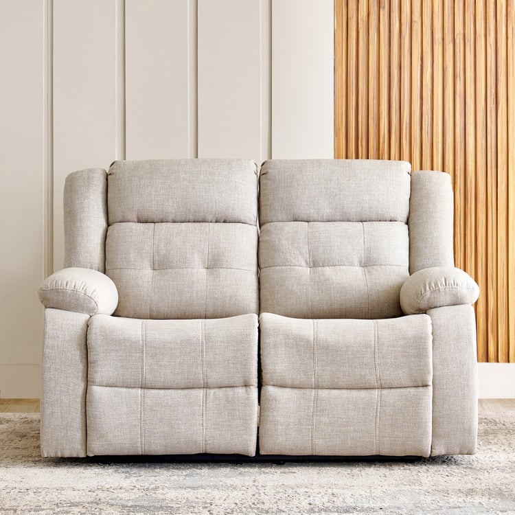 Helios Zurich Fabric 2-Seater Recliner - Beige