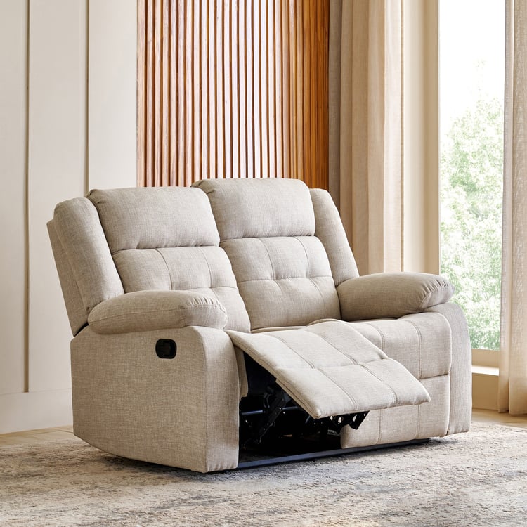 Helios Zurich Fabric 2-Seater Recliner - Beige