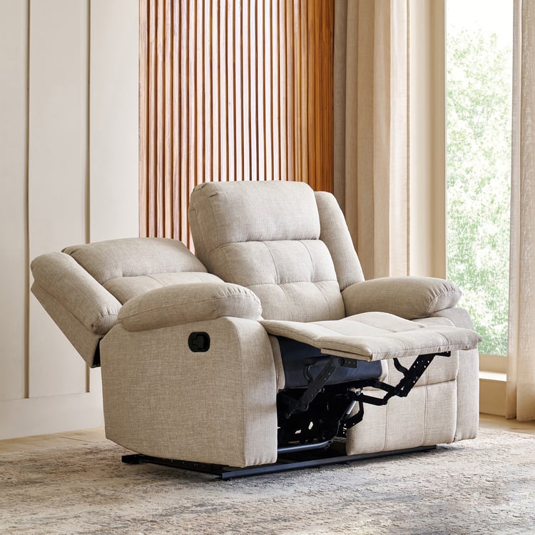 Helios Zurich Fabric 2-Seater Recliner - Beige