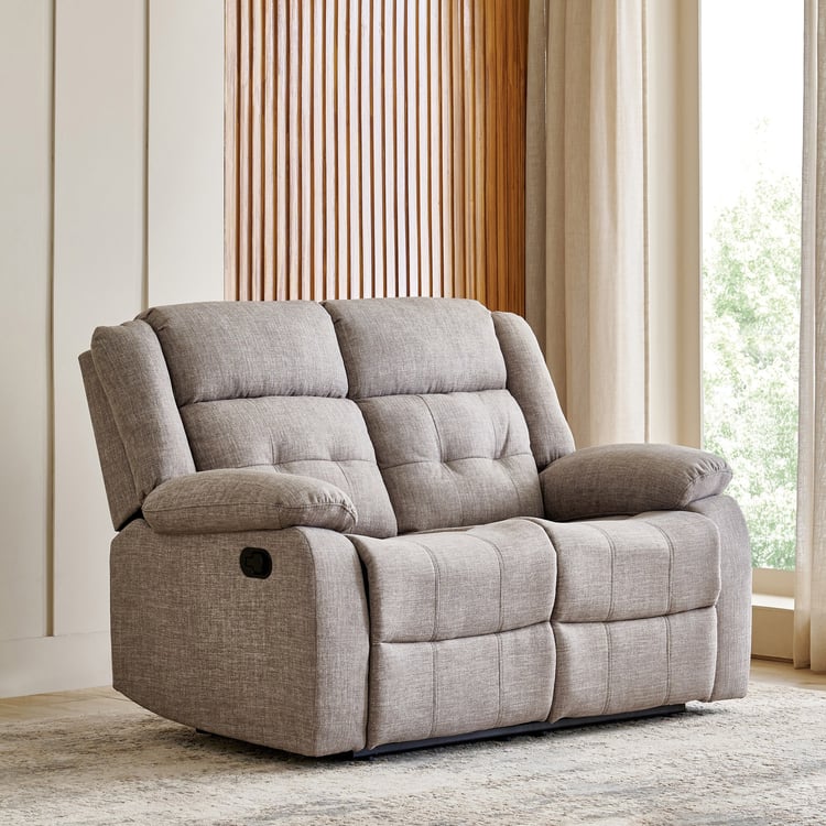 Helios Zurich Fabric 2-Seater Recliner - Brown