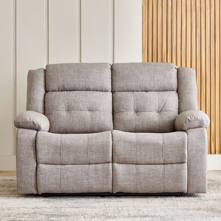 Helios Zurich Fabric 2-Seater Recliner - Brown