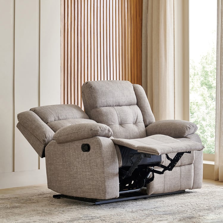 Helios Zurich Fabric 2-Seater Recliner - Brown