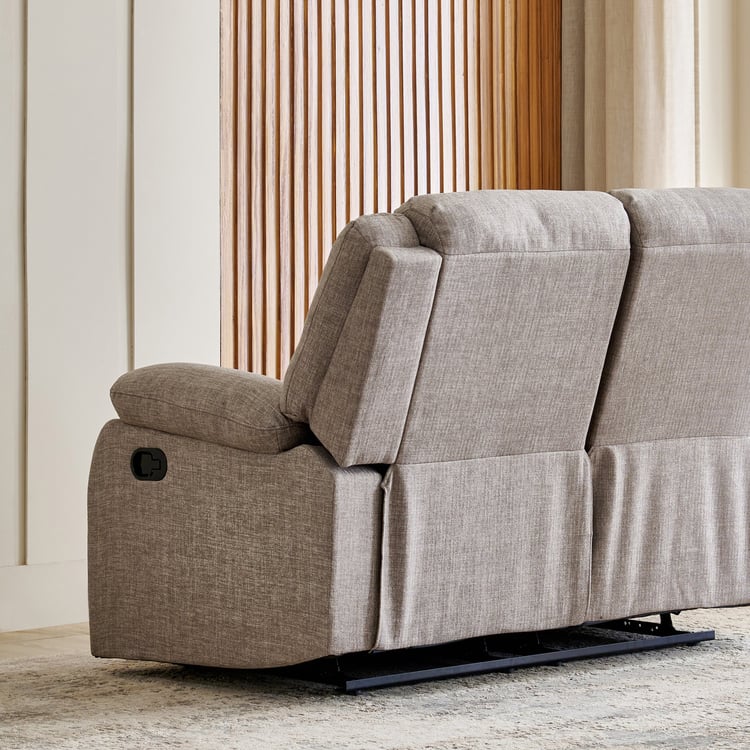 Helios Zurich Fabric 2-Seater Recliner - Brown