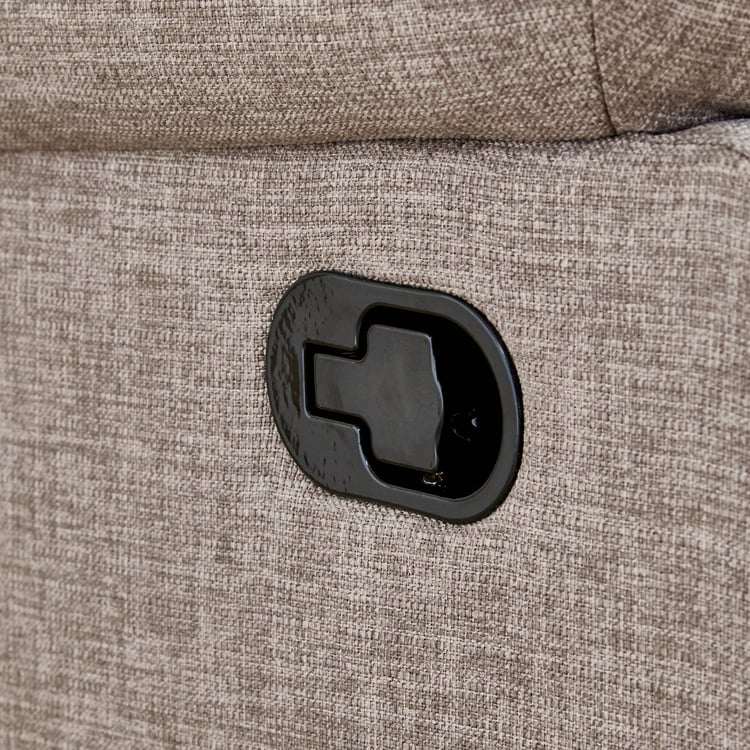 Helios Zurich Fabric 2-Seater Recliner - Brown