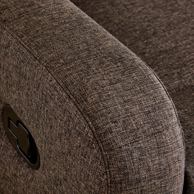 Helios Toledo Fabric 3-Seater Recliner - Brown