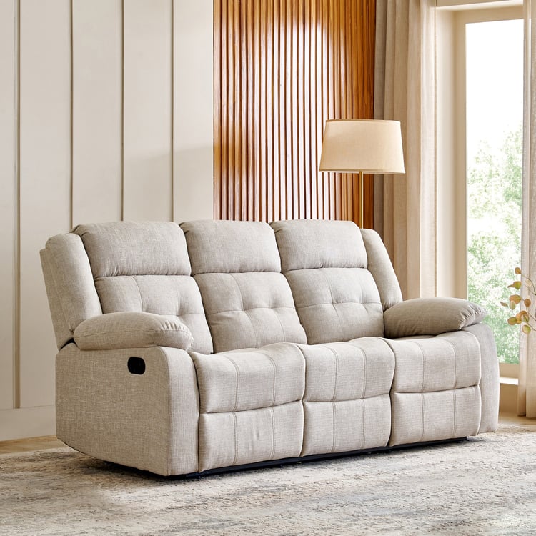 Helios Zurich Fabric 3-Seater Recliner - Beige