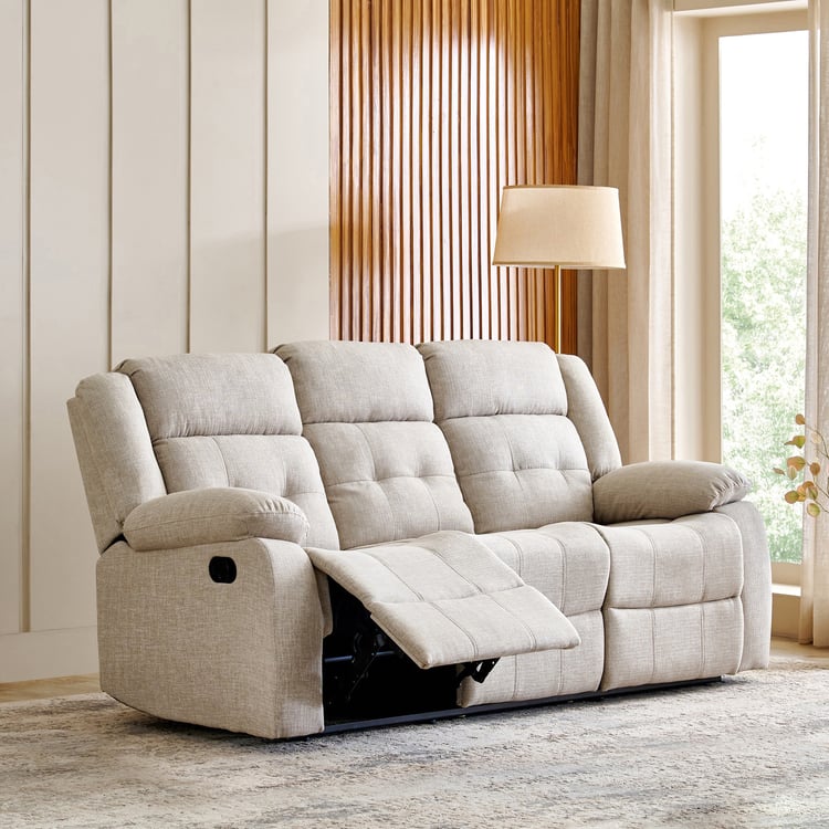 Helios Zurich Fabric 3-Seater Recliner - Beige