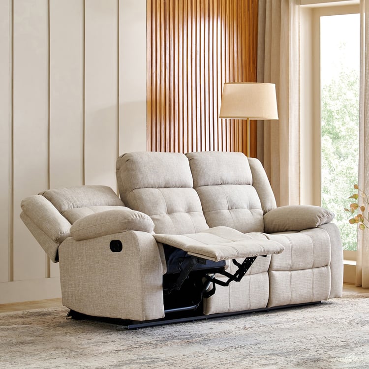 Helios Zurich Fabric 3-Seater Recliner - Beige