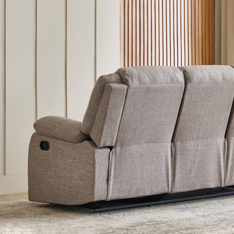 Helios Zurich Fabric 3-Seater Recliner - Brown