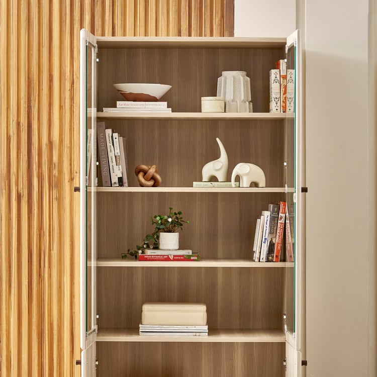 Wells Modular 4-Door Book Cabinet - Brown