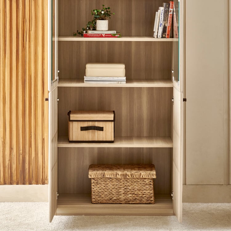 Wells Modular 4-Door Book Cabinet - Brown