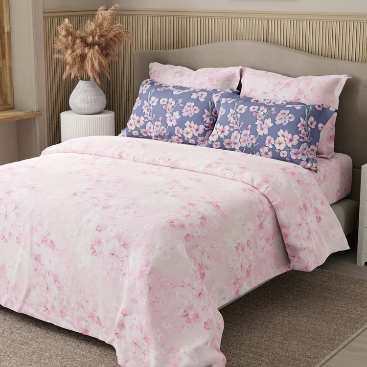 BOUTIQUE LIVING Royal Essence Cotton 400TC Floral Print 5Pcs Super King Bedsheet Set
