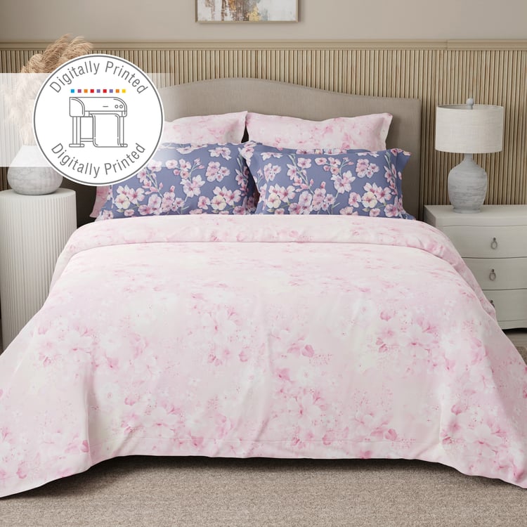 BOUTIQUE LIVING Royal Essence Cotton 400TC Floral Print 5Pcs Super King Bedsheet Set