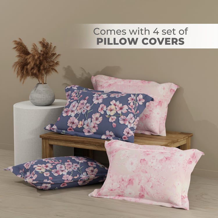 BOUTIQUE LIVING Royal Essence Cotton 400TC Floral Print 5Pcs Super King Bedsheet Set
