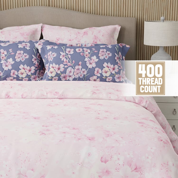 BOUTIQUE LIVING Royal Essence Cotton 400TC Floral Print 5Pcs Super King Bedsheet Set