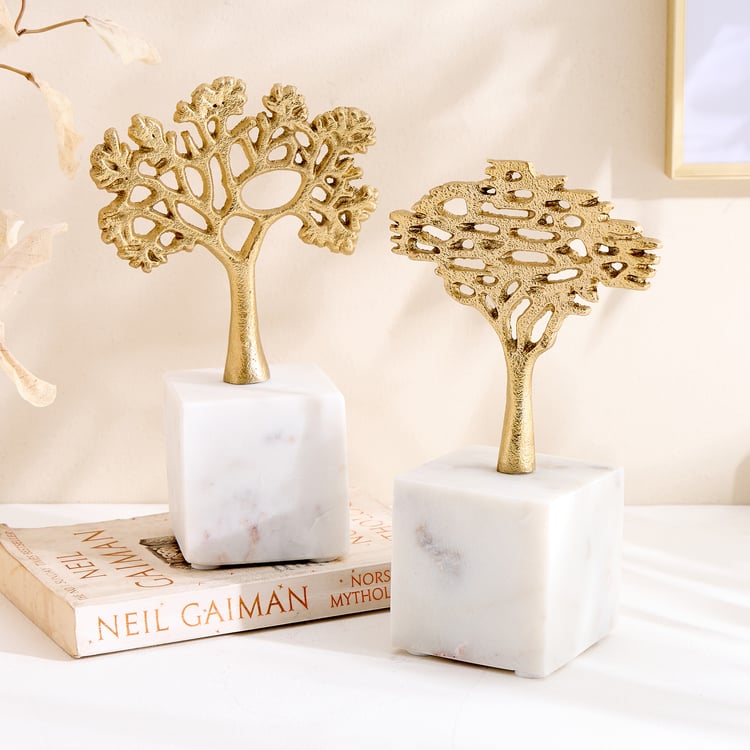 Oro Aluminium Tree of Life Table Accent - Small