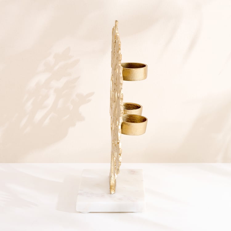 Oro Aluminium Tree of Life Multi T-Light Holder