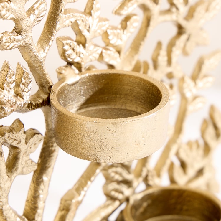 Oro Aluminium Tree of Life Multi T-Light Holder