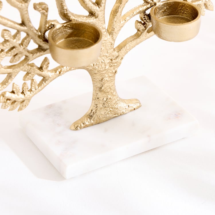 Oro Aluminium Tree of Life Multi T-Light Holder